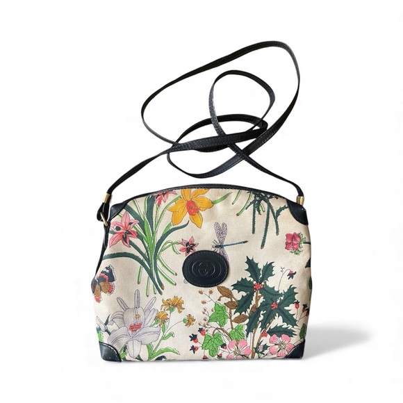 Vintage Gucci “Flora” Canvas Shoulder Bag - Picture 1 of 9